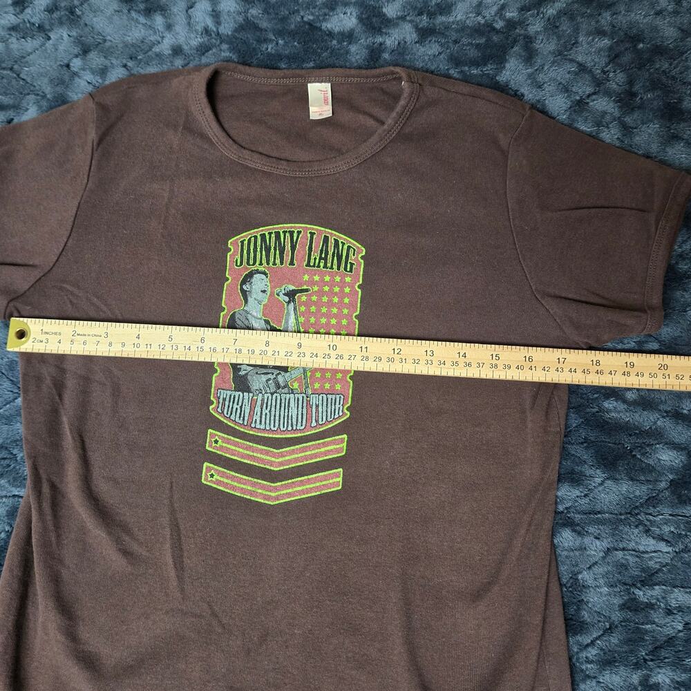 VTG 2006 Johnny Lang Turn Around Tour Y2K Single-Stitch Brown TShirt - Size XL - Picture 5 of 7